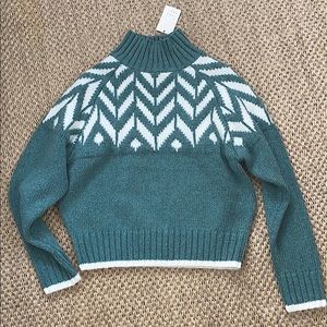 Blue and white winter sweater